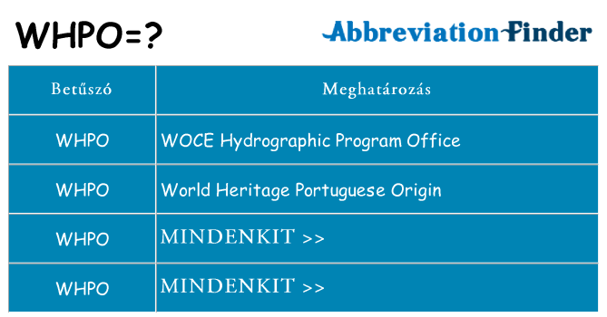 Mi a(z) whpo állni