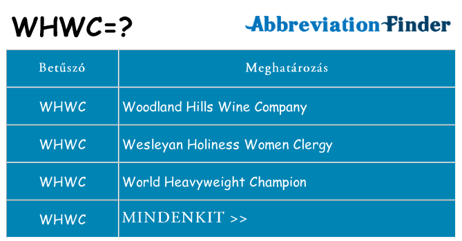Mi a(z) whwc állni
