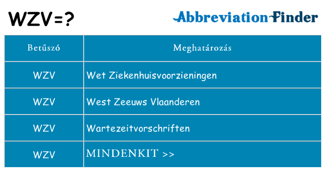 Mi a(z) wzv állni