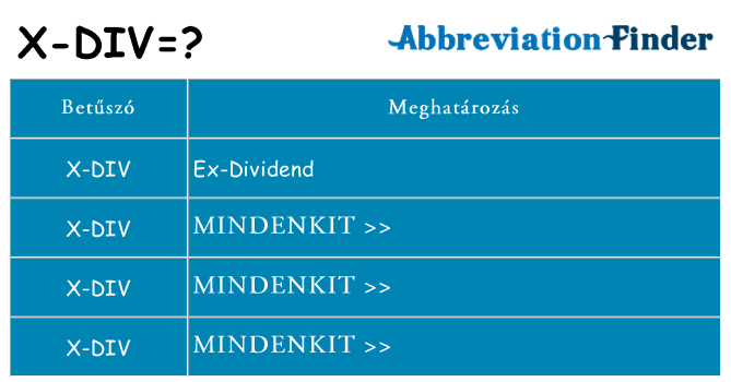 Mi a(z) x-div állni