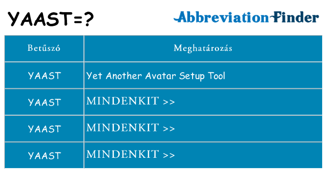 Mi a(z) yaast állni
