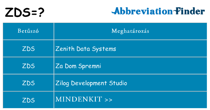 Mi a(z) zds állni