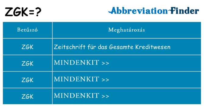 Mi a(z) zgk állni
