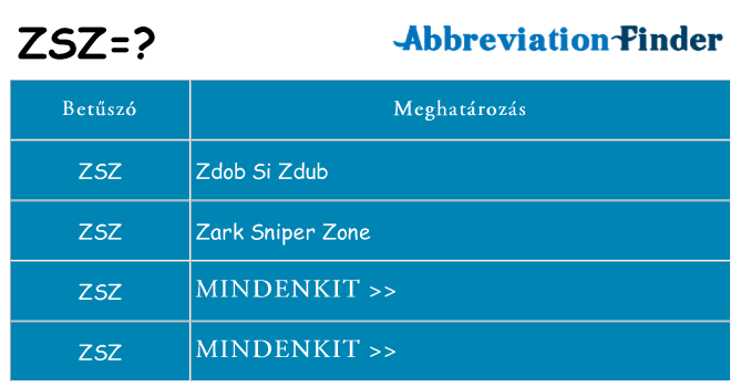Mi a(z) zsz állni