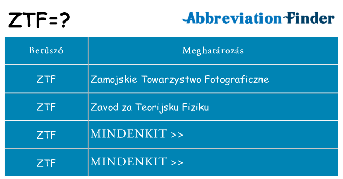 Mi a(z) ztf állni