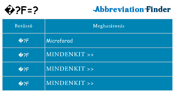 Mi a(z) %c2%b5f állni