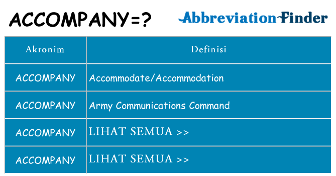 Apa accompany berdiri untuk