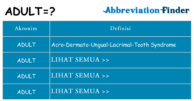 Apa adult berdiri untuk