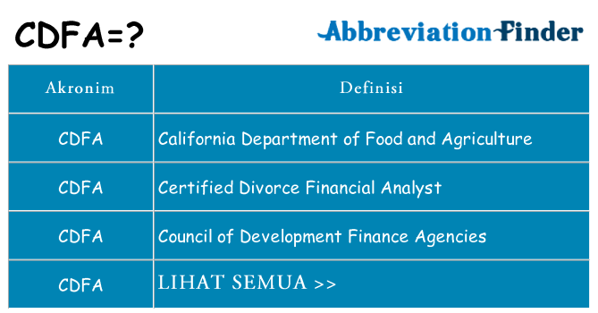Apa cdfa berdiri untuk