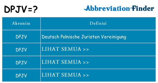 Apa dpjv berdiri untuk