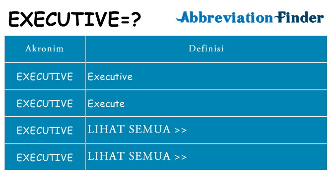 Apa executive berdiri untuk