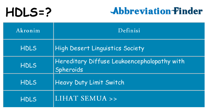 Apa hdls berdiri untuk