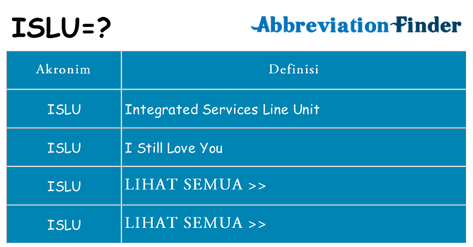 Apa islu berdiri untuk