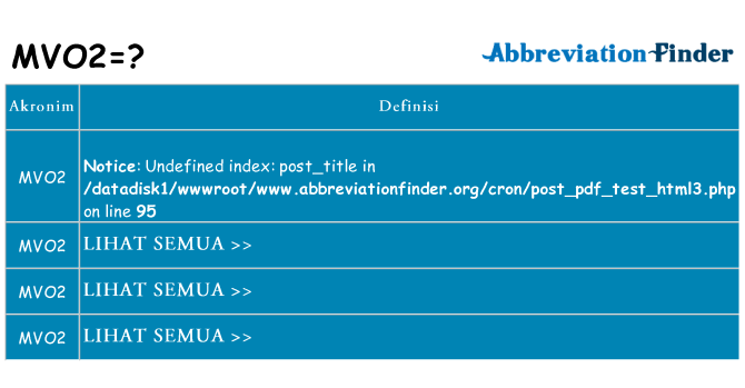 Apa mvo2 berdiri untuk