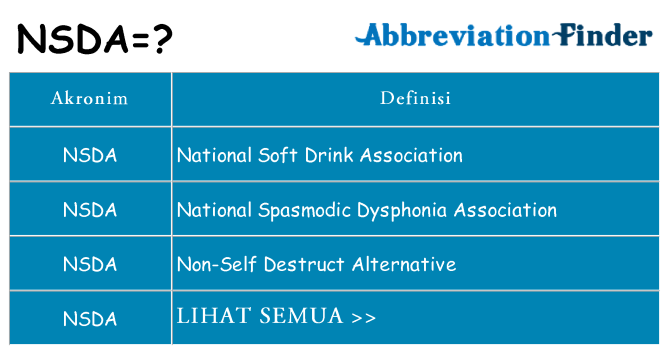 Apa nsda berdiri untuk