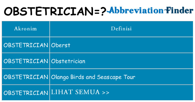 Apa obstetrician berdiri untuk