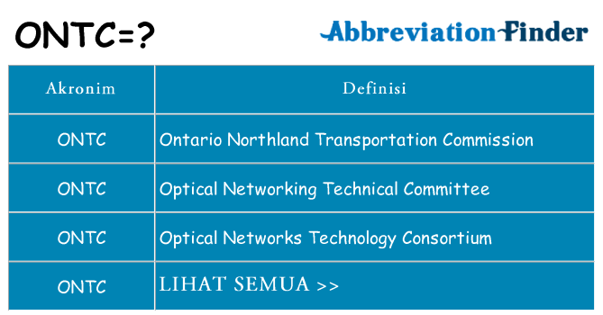 Apa ontc berdiri untuk