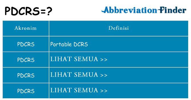 Apa pdcrs berdiri untuk