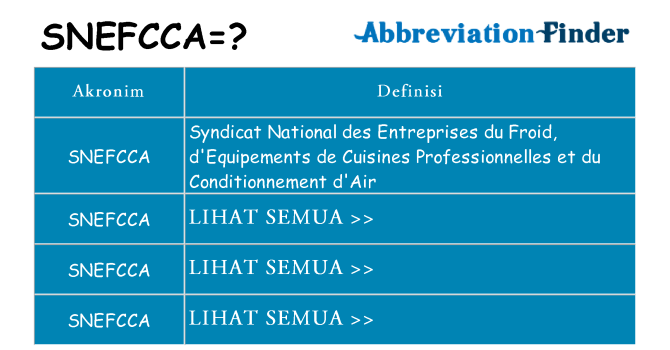 Apa snefcca berdiri untuk