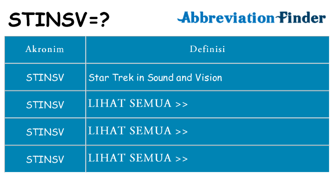 Apa stinsv berdiri untuk