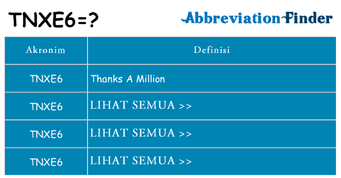 Apa tnxe6 berdiri untuk