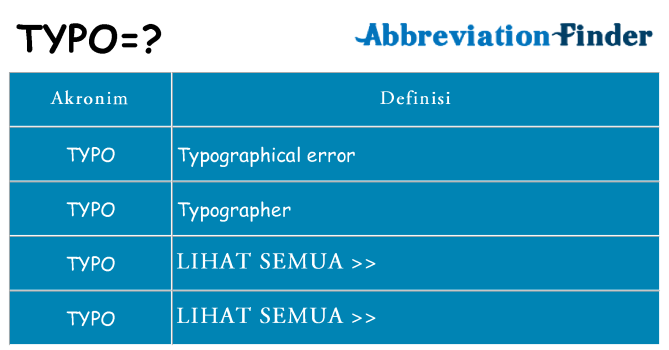 Apa typo berdiri untuk