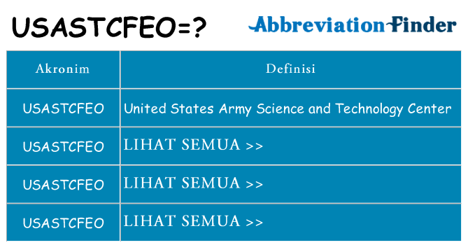 Apa usastcfeo berdiri untuk