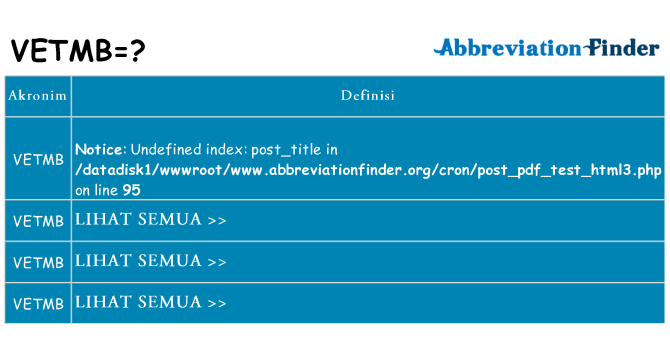 Apa vetmb berdiri untuk