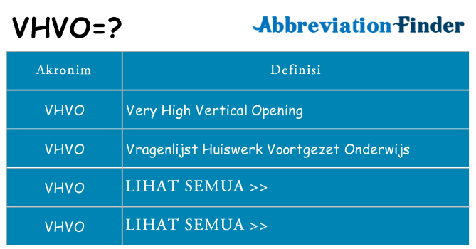 Apa vhvo berdiri untuk
