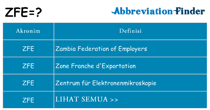 Apa zfe berdiri untuk