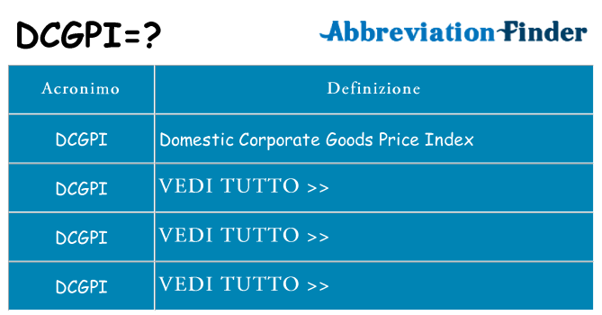 Che cosa significa l'acronimo dcgpi