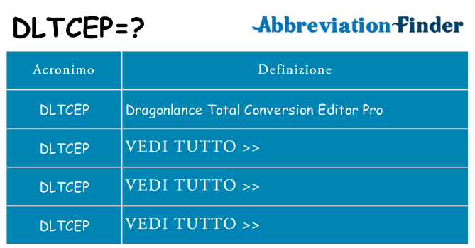 Che cosa significa l'acronimo dltcep