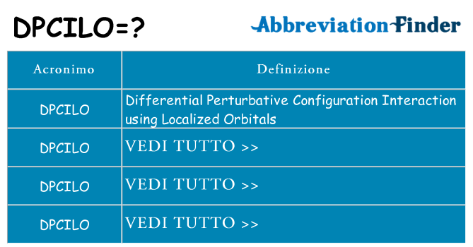 Che cosa significa l'acronimo dpcilo
