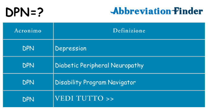 Che cosa significa l'acronimo dpn