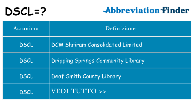 Che cosa significa l'acronimo dscl