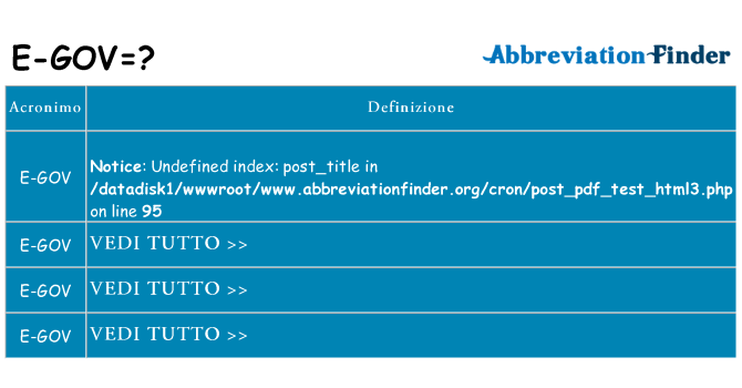 Che cosa significa l'acronimo e-gov