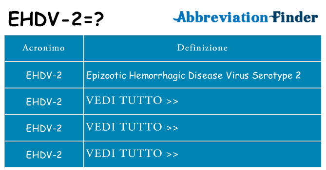 Che cosa significa l'acronimo ehdv-2