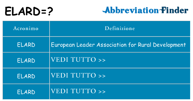 Che cosa significa l'acronimo elard