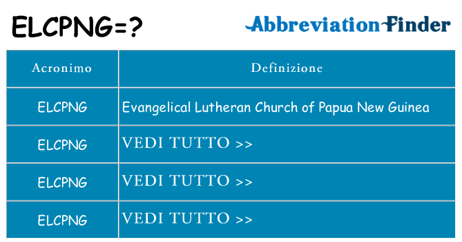 Che cosa significa l'acronimo elcpng