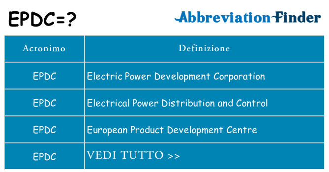 Che cosa significa l'acronimo epdc