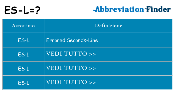 Che cosa significa l'acronimo es-l