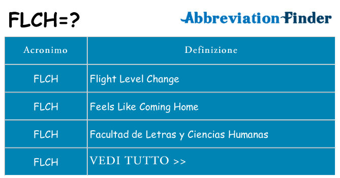 Che cosa significa l'acronimo flch