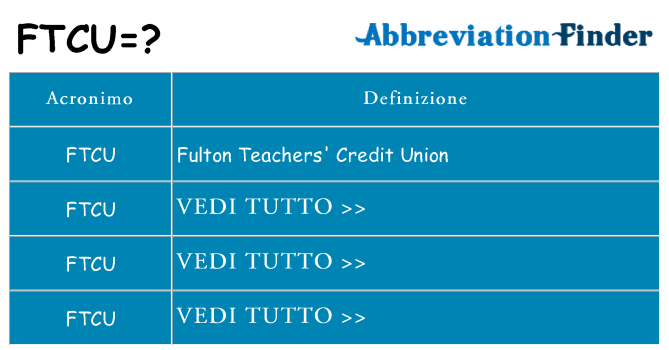 Che cosa significa l'acronimo ftcu