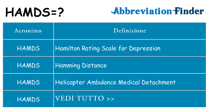 Che cosa significa l'acronimo hamds