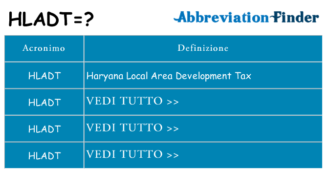 Che cosa significa l'acronimo hladt