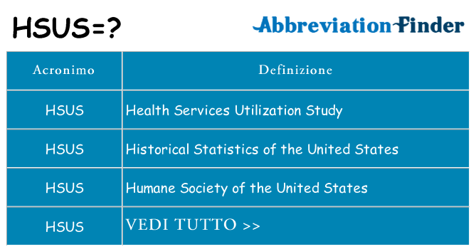 Che cosa significa l'acronimo hsus