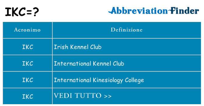 Che cosa significa l'acronimo ikc