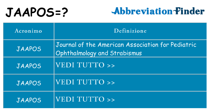 Che cosa significa l'acronimo jaapos