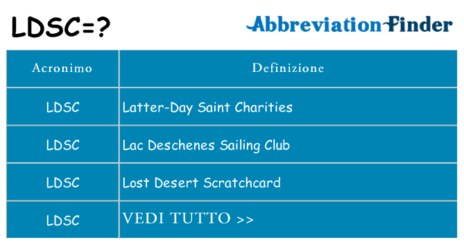 Che cosa significa l'acronimo ldsc