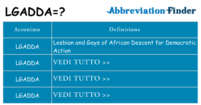 Che cosa significa l'acronimo lgadda